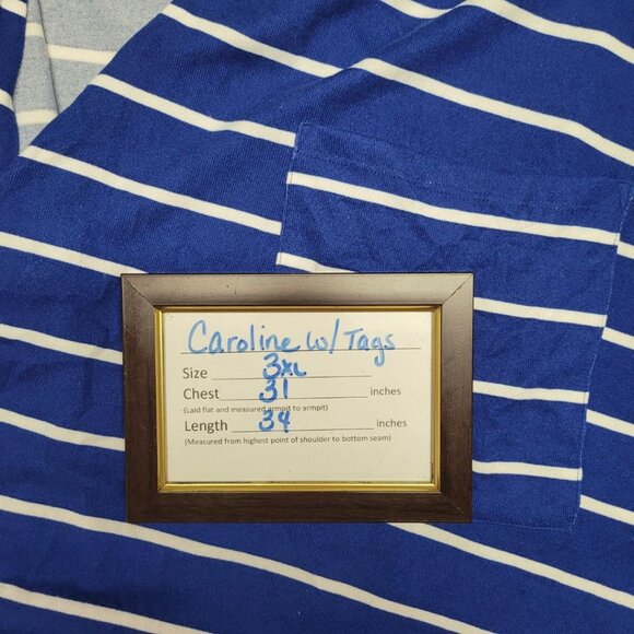 Lularoe Caroline Cardigan Sweater Open Front Blue Striped Womens 2XL Tags Casual - Picture 6 of 6